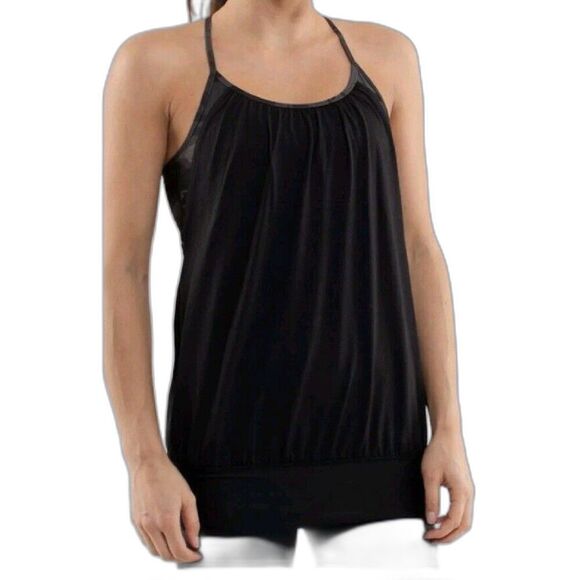 Lululemon  size 4 No Limits Built in Camo Bra  tank top Black - Picture 2 of 13